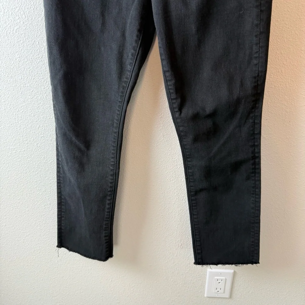 MOTHER Denim The Rascal Ankle Fray Straight Leg Jeans Pitch Black Women’s 28 - Picture 6 of 15